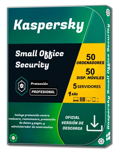 Kaspersky Small Office Security - 50 PCs - 50 Móviles - 5 Servidores Por 1 Año